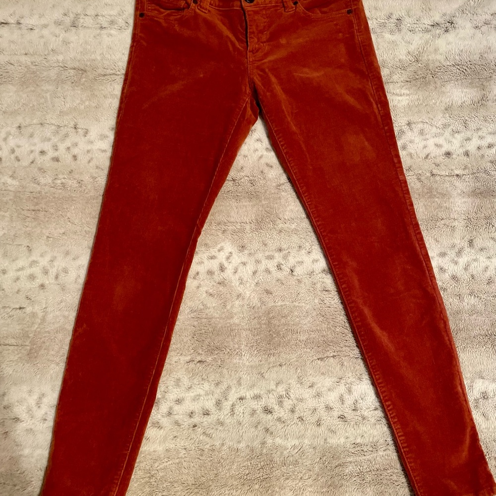 CAbi #146 Rust Corduroy super skinny jeans
